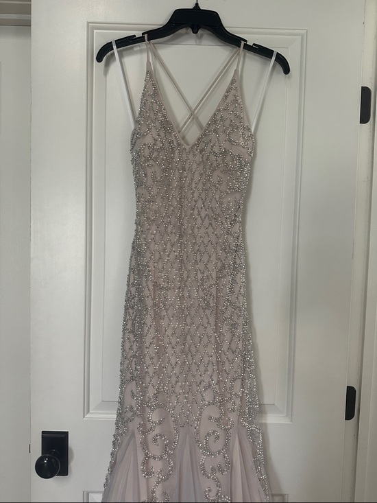 Xscape Dresses & Skirts - Never Worn Xscape Blush Pink Beaded Prom Gown with Silver Accents